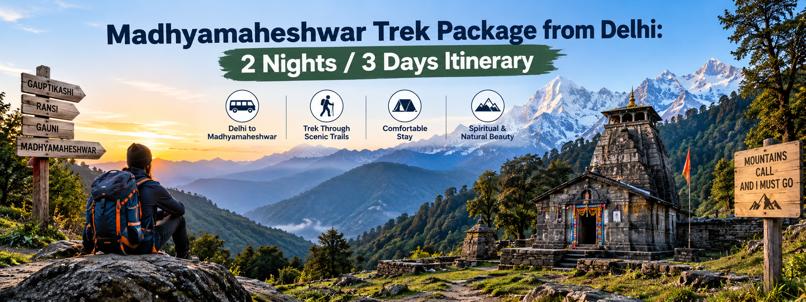 Madhyamaheshwar Trek Package from Delhi itinerary and route